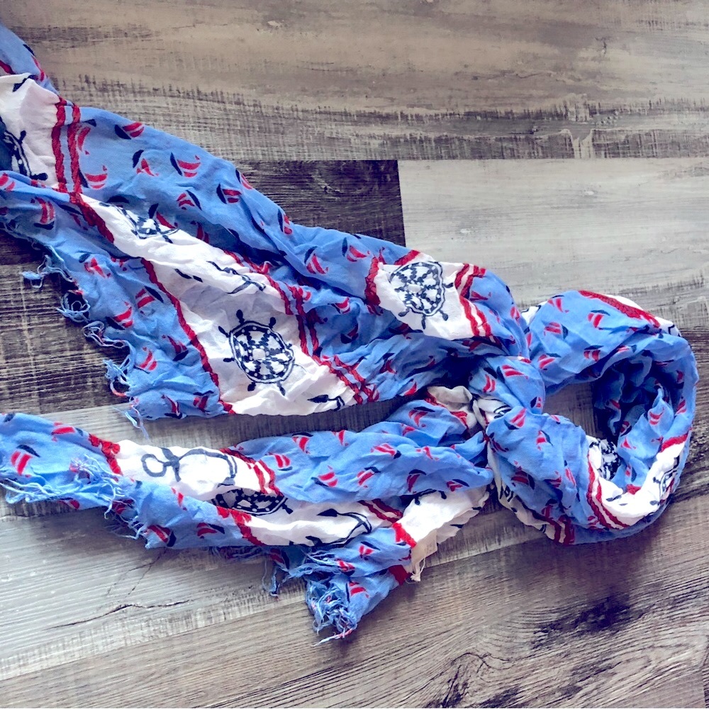Unbranded nautical soft boat print scarf